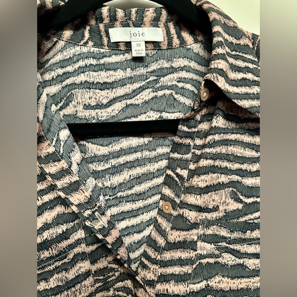 Joie Zebra Print Midi Dress - Black and Pink XS - Picture 4 of 5